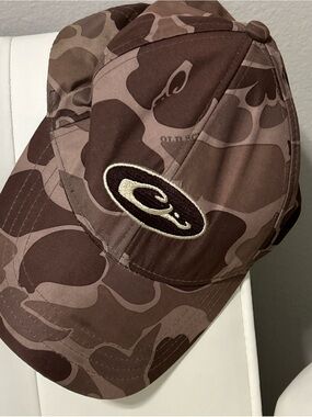 Drake Brown Camo Cap with Cream Embroidered Logo